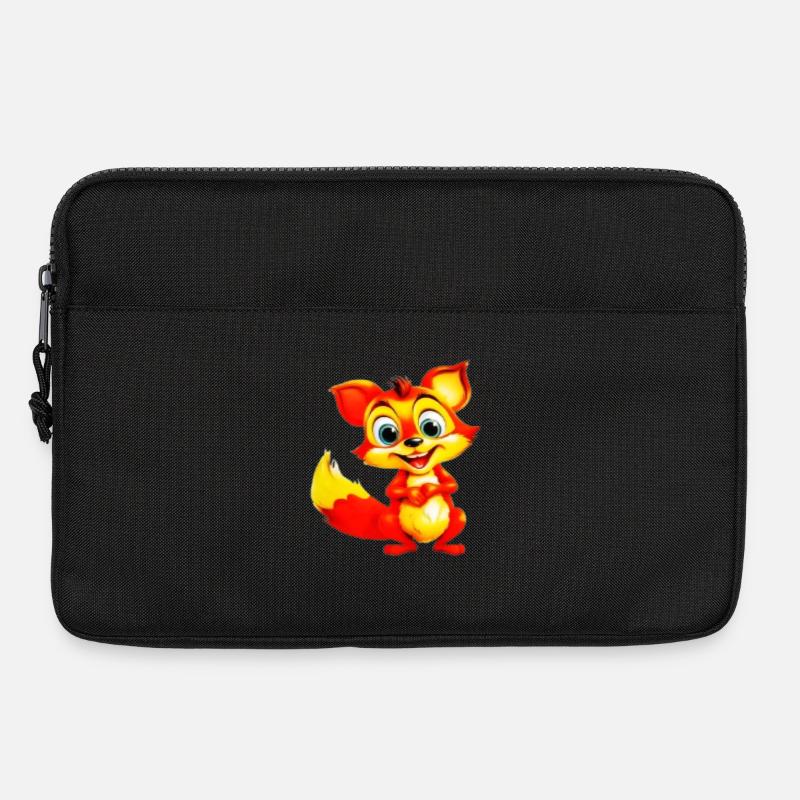 Feuriger Fuchs-Toon-Charme - Laptoptasche 13" - Schwarz