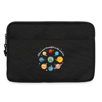 Most beautiful on galaxy cute earth - Laptop bag 13" - black - Front