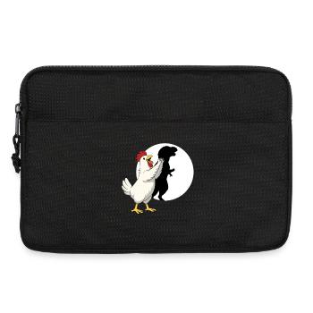 Funny Chicken T Rex Dinosaur Shadow Puppet - Laptop bag 13" - black - Front