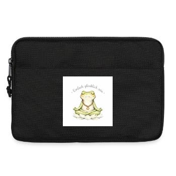 Frosch im Lotustempel der Ruhe - Laptoptasche 13" - Schwarz - Vorne
