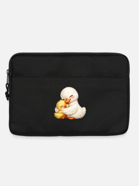 Mutter-Ente kuschelt mit ihrem Baby - Laptoptasche 13" - Schwarz