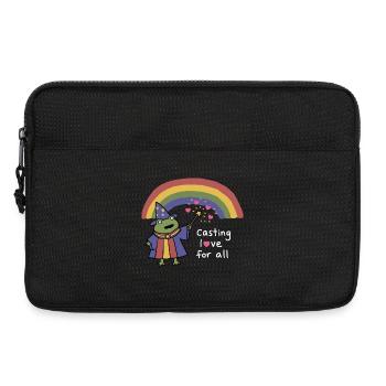Frog Wizard Casting Love Under Rainbow - Laptop bag 13" - black - Front