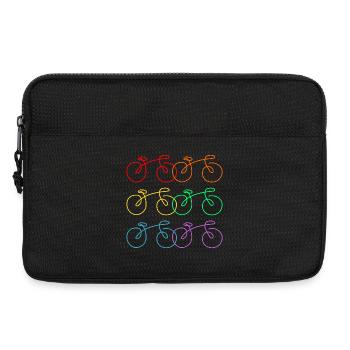 Roue de vélo à dessin linéaire - Sacoche pour ordinateur portable 13 pouces - noir - Devant