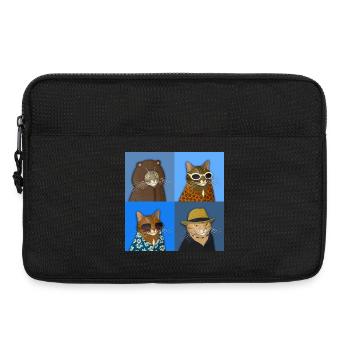 Variété de chat tigré - Sacoche pour ordinateur portable 13 pouces - noir - Devant