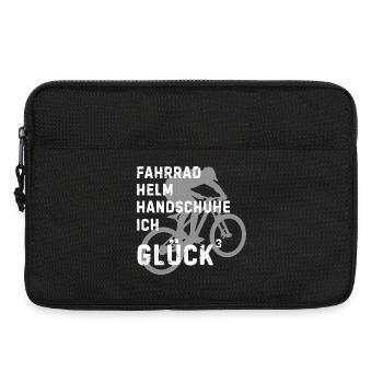 Fahrradhelden Silhouette mit Text - Laptoptasche 13" - Schwarz - Vorne