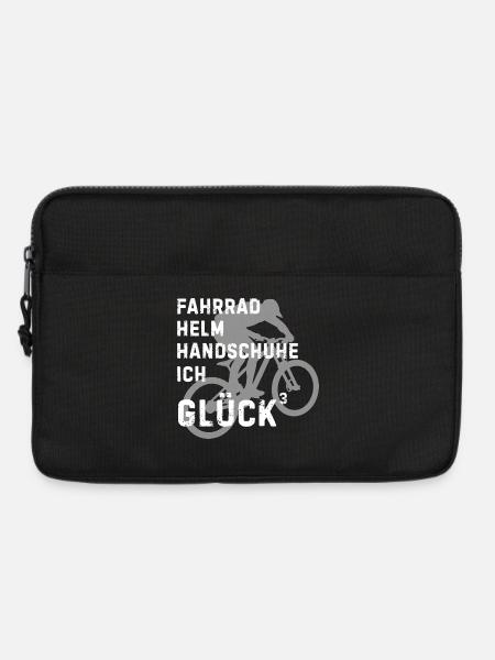 Fahrradhelden Silhouette mit Text - Laptoptasche 13" - Schwarz