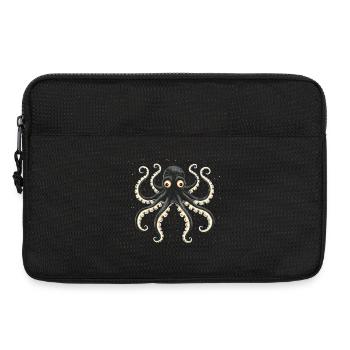 Cartoon squid with big eyes - Laptop bag 13" - black - Front