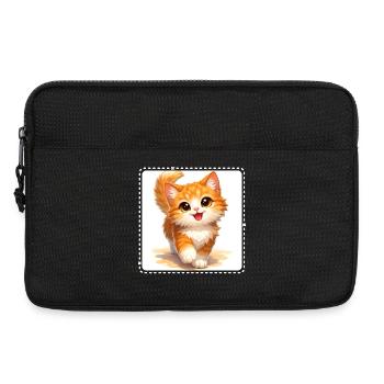Kätzchen in leuchtendem Orange - Laptoptasche 13" - Schwarz - Vorne