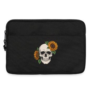 Skull Sunflower Skull Flowers Skeleton Goth - Laptop bag 13" - black - Front