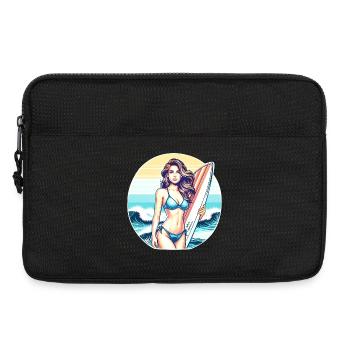 Surf Diva at Sunset - Laptop bag 13" - black - Front