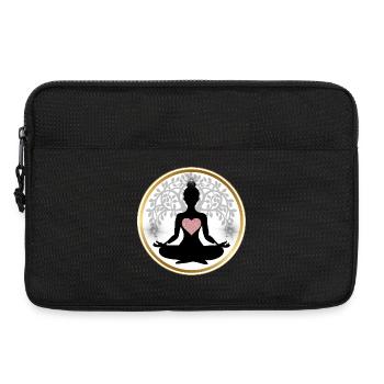 Silhouette Yoga Heart Mandala - Laptop bag 13" - black - Front