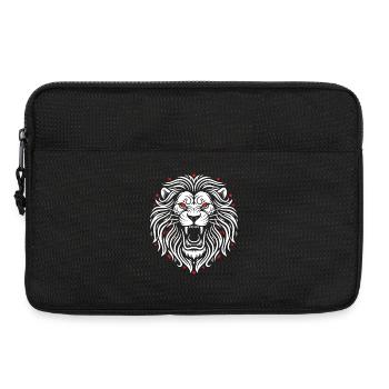 Lion Rugissant Mascotte Tribal Logo Sport Gaming - Sacoche pour ordinateur portable 13 pouces - noir - Devant