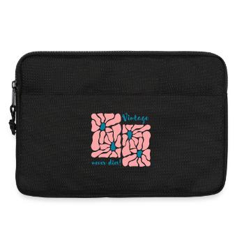 Vintage Blüten Retro Muster - Laptoptasche 13" - Schwarz - Vorne