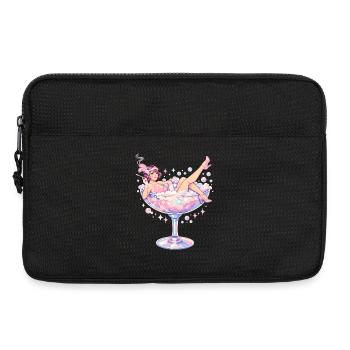 Vintage Flapper Girl in Martini Glass Pastel - Laptop bag 13" - black - Front