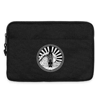 Planche de Surf Vague Ocean Sunburst Badge Retro - Sacoche pour ordinateur portable 13 pouces - noir - Devant