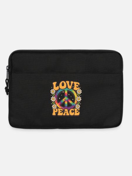 Love Peace 70s Retro - Laptop bag 13" - black