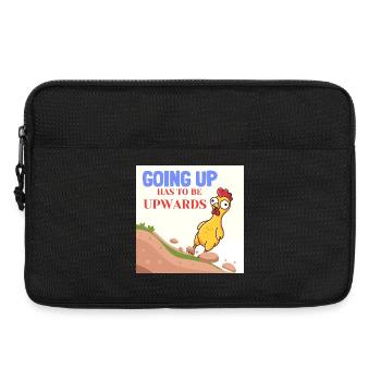 Funny Chicken Going Up Upwards Motivational Humour - Laptop bag 13" - black - Front