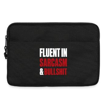 Fließend in Sarkasmus und Bullshit, lustige Zitat-Einstellung - Laptoptasche 13" - Schwarz - Vorne