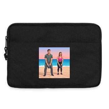 GIDAGI Fitness-Cartoons-Sammlung - Laptoptasche 13" - Schwarz - Vorne