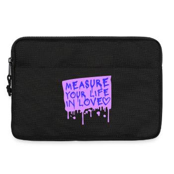 Measure Your Life In Love Inspirierend Liebe Logo - Laptoptasche 13" - Schwarz - Vorne
