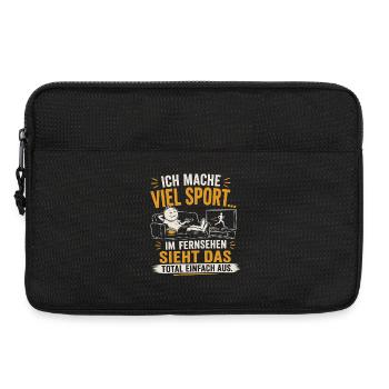 Viel Sport? Im Fernsehen sieht's einfach aus - Laptoptasche 13" - Schwarz - Vorne