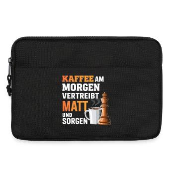 Schach Geschenk | Lustige Kaffee Idee Papa - Laptoptasche 13" - Schwarz - Vorne