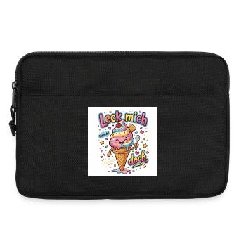 Leck mich Eiscreme Spaß - Laptoptasche 13" - Schwarz - Vorne