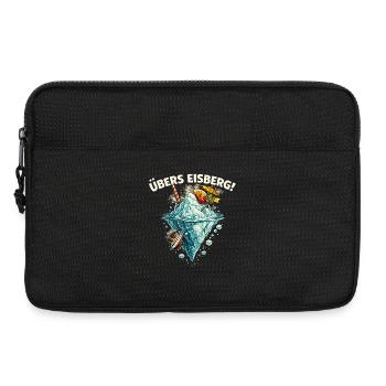 Übers Eisberg! Lustiges Cocktail Shirt - Laptoptasche 13" - Schwarz - Vorne