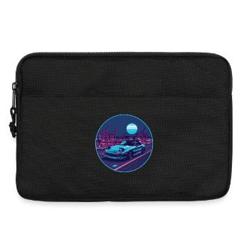 Harbor Run — Teal Roadster am Neon Port - Laptoptasche 13" - Schwarz - Vorne
