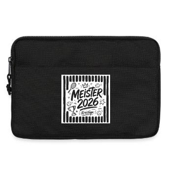ennis Meister 2026, Kreisliga Sieger Shirt weiß - Laptoptasche 13" - Schwarz - Vorne