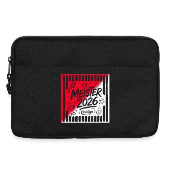 Tennis Meister 2026, Kreisliga Sieger rot weiß  - Laptoptasche 13" - Schwarz - Vorne