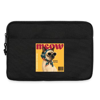 Meow Elegance Sunglass Cat - Laptop bag 13" - black - Front