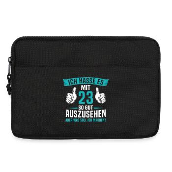 23 Jahre 23. Geburtstag Mann Frau 23 Jahre - Laptoptasche 13" - Schwarz - Vorne