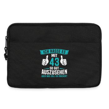 43 Jahre 43. Geburtstag Mann Frau 43 Jahre - Laptoptasche 13" - Schwarz - Vorne