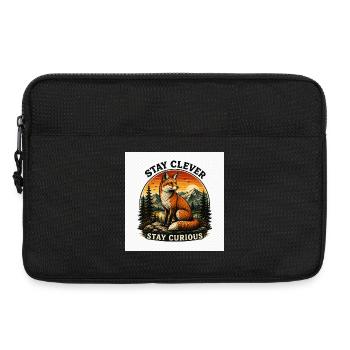 Stay Clever Stay Curious Fox Vintage - Laptop bag 13" - black - Front