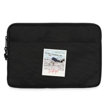 Foto Nordsee Möwe Wattvogel mit Schrift  - Laptoptasche 13" - Schwarz - Vorne