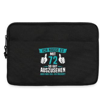 72Jahre 72. Geburtstag Mann Frau 72 Jahre - Laptoptasche 13" - Schwarz - Vorne