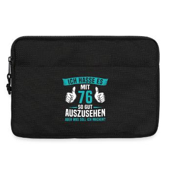 76 Jahre 76. Geburtstag Mann Frau 76 Jahre - Laptoptasche 13" - Schwarz - Vorne