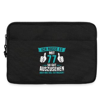 77 Jahre 77. Geburtstag Mann Frau 77 Jahre - Laptoptasche 13" - Schwarz - Vorne