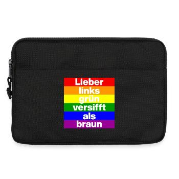 ICH BIN GERNE LINKS GRÜN VERSIFFT, NO NZS, FRIEDEN - Laptoptasche 13" - Schwarz - Vorne