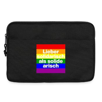 LIEBER SOLIDARISCH ALS SOLIDE ARISH, NO NZS - Laptoptasche 13" - Schwarz - Vorne