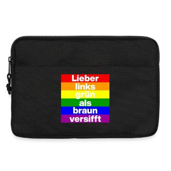 ICH BIN GERNE LINKS GRÜN VERSIFFT, NO NZS, FRIEDEN - Laptoptasche 13" - Schwarz - Vorne