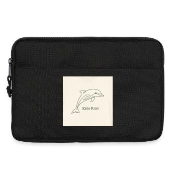 Dolphin Line Art: Ocean Friend - Laptop bag 13" - black - Front