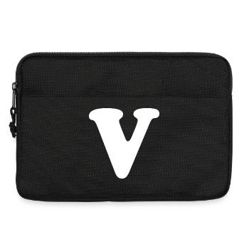 Gros imprimé en V | Lettre V | V Logo - Sacoche pour ordinateur portable 13 pouces - noir - Devant