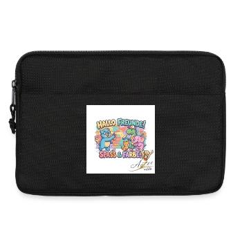 Hallo Freunde Spass und Farbe - Laptoptasche 13" - Schwarz - Vorne