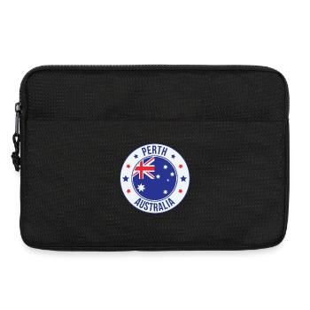 Insigne du drapeau rond de Perth, Australie - Sacoche pour ordinateur portable 13 pouces - noir - Devant