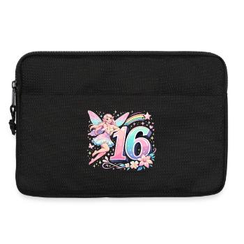 Elfe du 16e anniversaire – Design graphique pastel - Sacoche pour ordinateur portable 13 pouces - noir - Devant