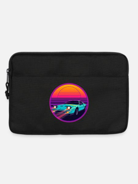 Retro-80er-Jahre-Synthwave-JDM-Stil-Sportwagendesign - Laptoptasche 13" - Schwarz