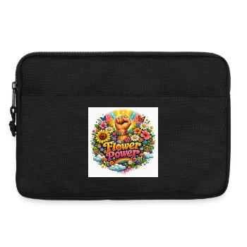 Poings et Fleurs de Flower Power - Sacoche pour ordinateur portable 13 pouces - noir - Devant