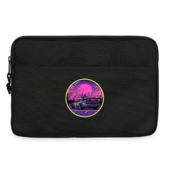Art rétro des années 90 JDM Drift Car Sakura Synthwave - Sacoche pour ordinateur portable 13 pouces - noir - Devant